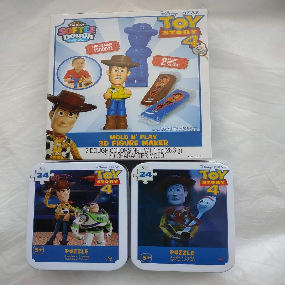 NWT 3 Piece Disney Pixar Toy Story 4 Mold N Play 3D Figure Maker and Puzzles Set - Picture 1 of 7